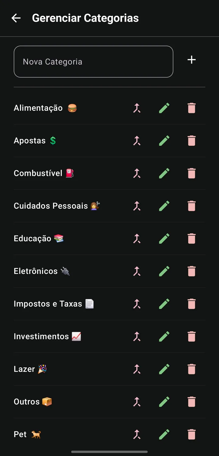 Gerenciar categorias no Silica
